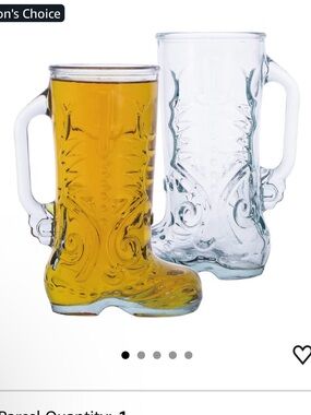 4 Glass beer Boot Mugs with handles